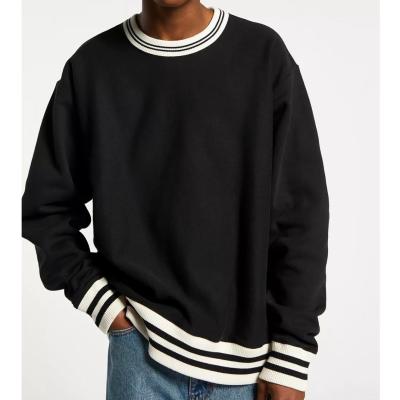 Cotton French Terry Fleece Plain Crew Neck Sweatshirt Crop Oversize Anti Wrinkle