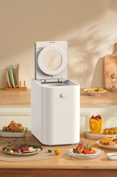 2Composteur à base de kiten de 0,5 litre avec un puits de lumière transparent et un moniteur à minuterie, bordure en forme d'arc