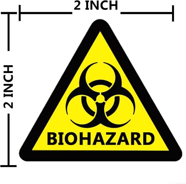 Biohazard Safety Labels 2 X 2 Inch Squares Adhesive Stickers Hard Hat Stickers, Biohazard Warning Labels For Labs