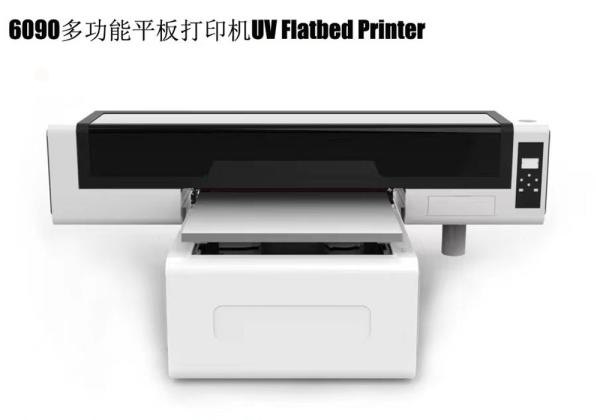 6090 o acrílico uv da cabeça de cópia de Crystal Label Metal Printing Tx 800 da impressora do leito veste o anúncio da impressora a jato de tinta