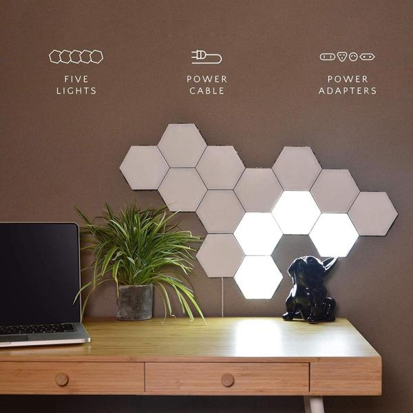 Lumière tactile hexagonale sensible à la lumière quantique en PP blanc pour 2021 Xiamen