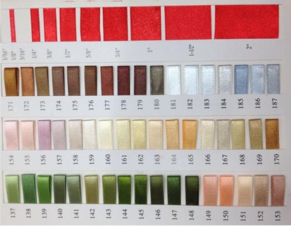 196 Colors Single / Double Sided Satin For Home Textile Accessories