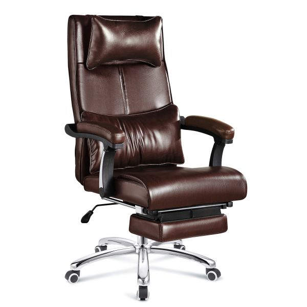 Office Gaming PU Leather Chair Recliner With Footrest High Back