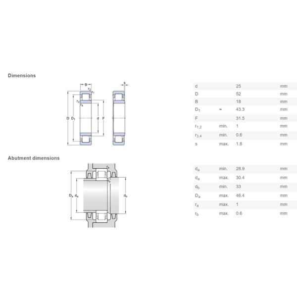 NU2205 Mining Construction Cylindrical Roller Bearing 25×52×18mm With Brass Cage