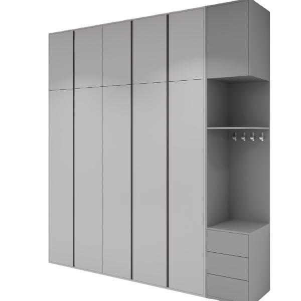 Размер шкафа одежд Multi функциональной деревянной спальни мебели панели серый изготовленный на заказ