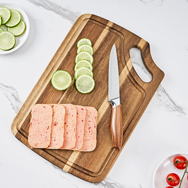 Большая Washable плаха акации с пазом сока для кухни