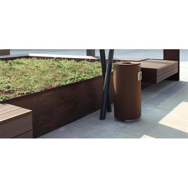 Urban Public Weathering Steel Metal Trash Can