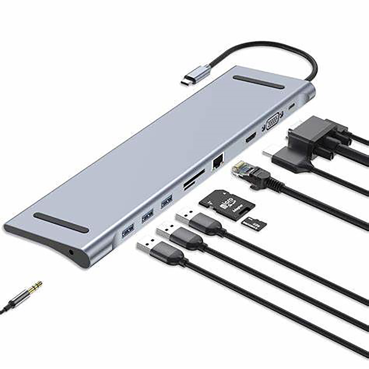 Раковина 6 соединителя USB подвергая механической обработке алюминиевая в 1 эпицентре деятельности USB Multiport переходника станции стыковки