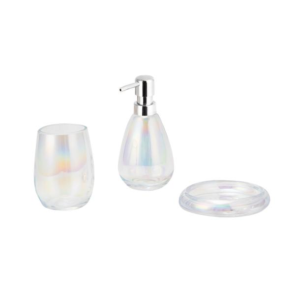 Colorful Shells Style Glass Soap Foam Dispenser Toothbrush Holder Bathroom Accessories Set