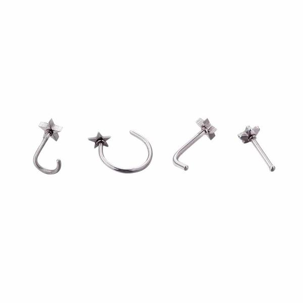 Fashion Jewelry Star Nose Studs Rings Pin Body Piercing Jewelry