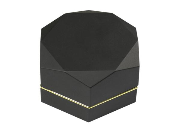 Luxury Small Black Jewelry Box With Necklace Hooks Pendant Special Shaped LED Light Inside