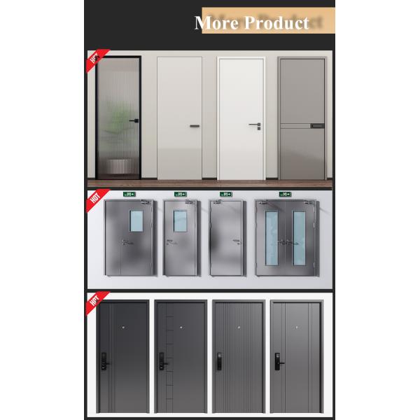 Modern Aluminum Frame Interior Swing Tempered Glass Bathroom Shower Door