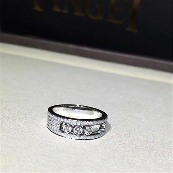 Luxury jewelry Luxury Jewelry Three drill sliding ring material 18k white gold yellow gold rose gold diamond ring