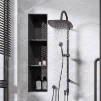 Wall Mounted Black Stainless Steel Shower Niche For Bathroom Use