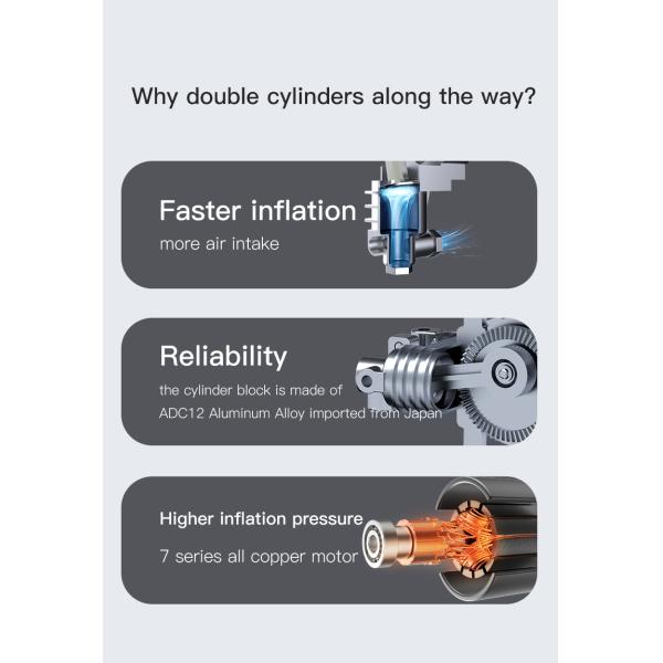 Silent Inflatable Electric Car Pump for Audi Vehicles YANTU A26 Portable Tyre Inflator