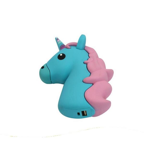 Customized Shape 2200mAH PVC Unicorn  Emoji Mobile Power Bank 18650 Battery