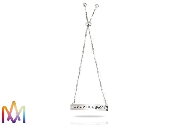 1mm Thickness Adjustable BoxChain Womens Engraved Bracelets