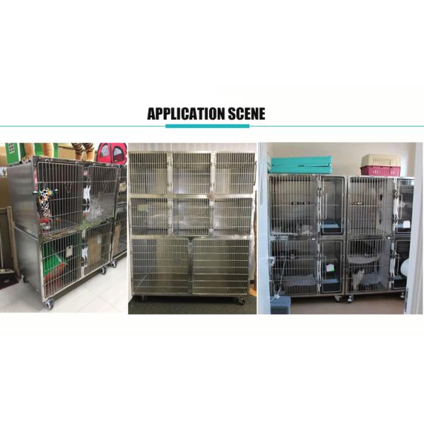 Крепкие изготовленные на заказ металлические продукты/клетка собаки нержавеющей стали с 4 колесами рицинуса