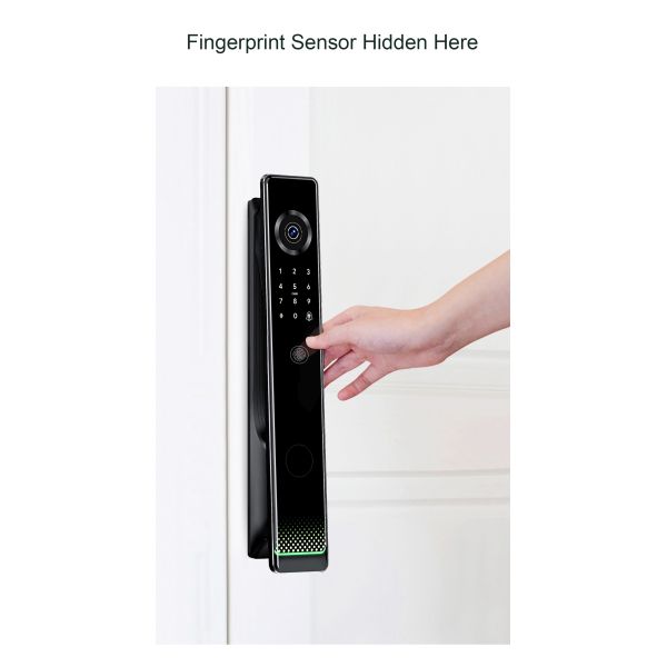 Liliwise Fully Automatic Luxury Electronic Smart Entry Door Locks Wifi Ble Fingerprint Tuya TTlock Smart Door Lock with Camera