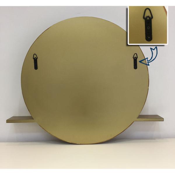New Arrival Frameless Mirror Gold Perch Round Mirror With Shelf for Home Hotel