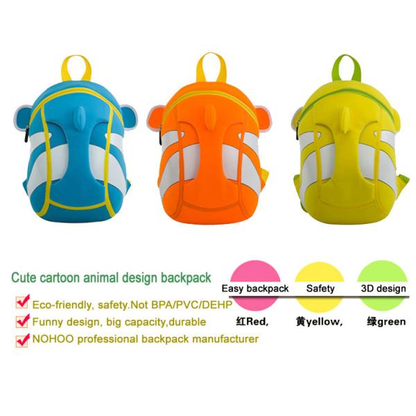 Clown Fish Cute Toddler Backpacks For Outdoor 10-20L Capacity