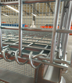 Fold - Able Galvanized Welded Metal Basket Wire Storage Cage For Warehouse