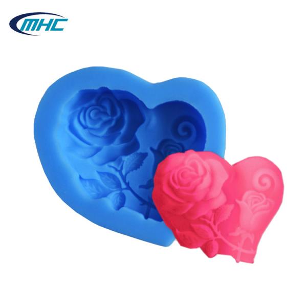 Silicone Baking Utensils Eco-Friendly Sustainable 3d Rose Flowers Shape Fondant Silicone Mold