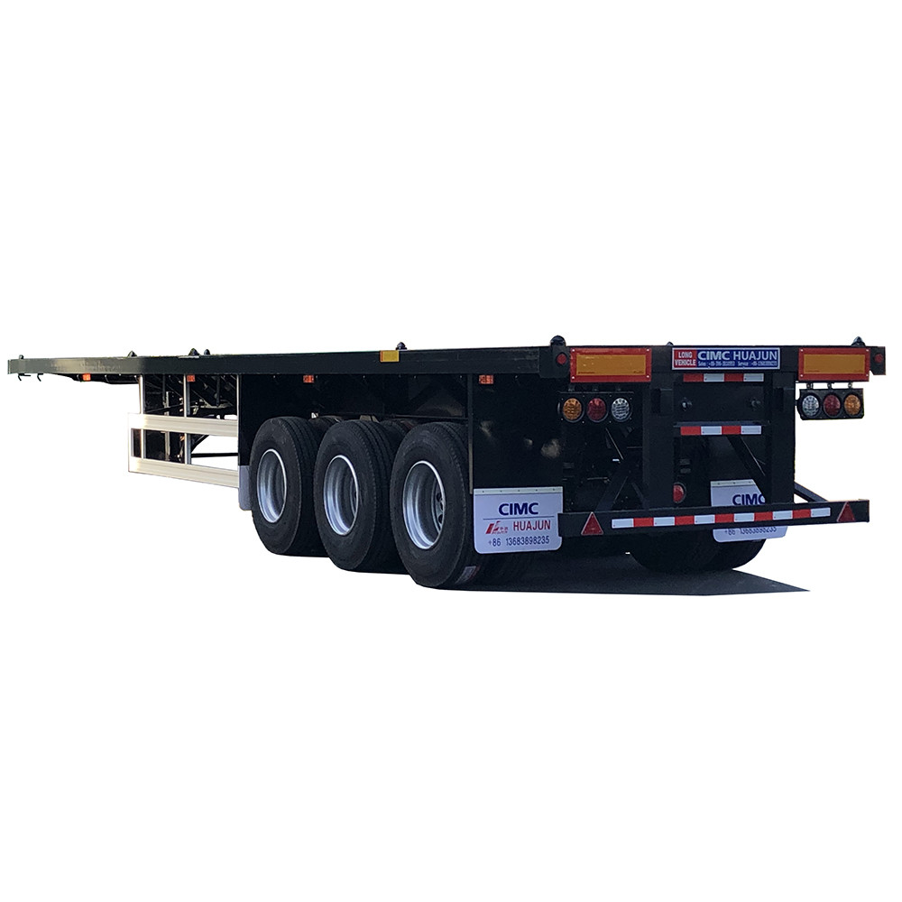 40ft Container Flatbed Semi Truck Trailers with Optional Tires and 12 Sets Twist Locks