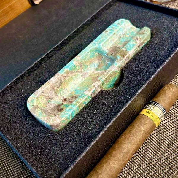 Brazil Green Stone Ashtray Stone Cigar Ashtray Artistic Heat Resistant