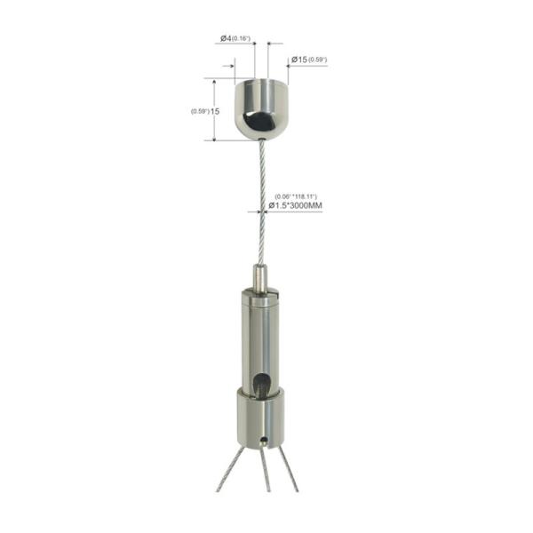 Fork Shape Flower Pot Hanging Kit With Brass And 304 Stainless Steel Eyelet
