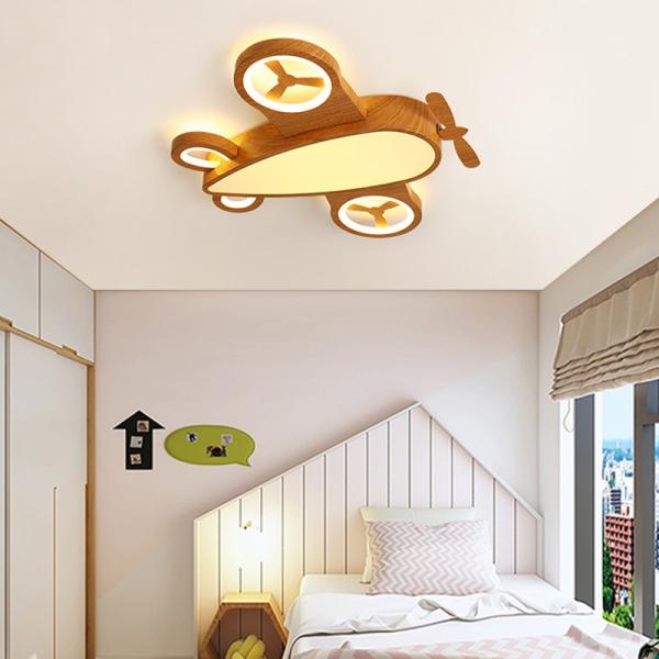 Wooden Cartoon Airplan Ceiling Light Nordic Japanese Kids room lamp(WH-WA-27)