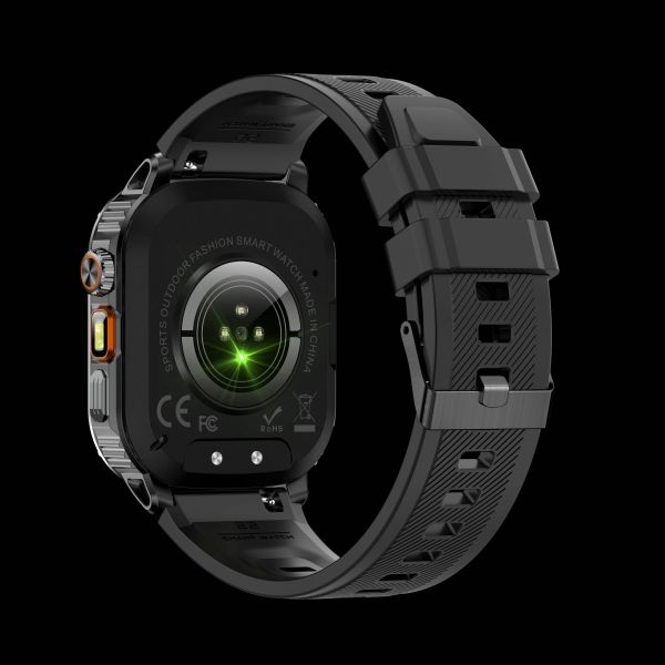 AK80 Smart Watch 2.01inch IPS Big Screen BT Call Flashlight for Sport Outdoors Health Men IP68 Waterproof Dafit Smartwatch