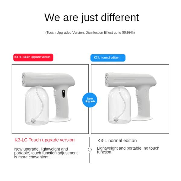 Pistola de desinfectante de nano spray de plástico 500 ml con tiempo de carga de 2-3 horas