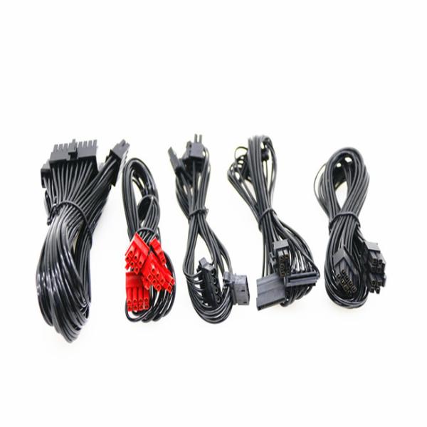 QingSea Power Supply Modular Cable Kit 24 Pin 8Pin 6Pin Length 610mm  Black