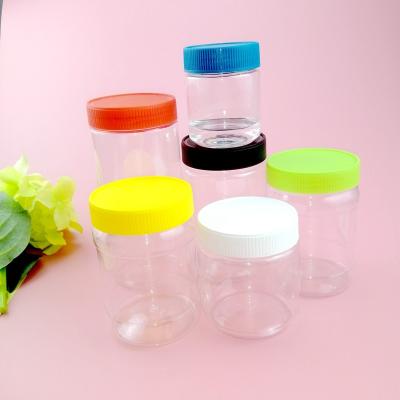 Os frascos plásticos retos redondos do alimento de 150ml 250ml 360ml 450ml com PP rosqueiam o tampão