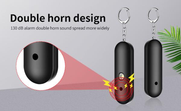 Safe Sound Personal Alarm Siren Keychain With Led Flashlights For Women Girls Kids Elderly