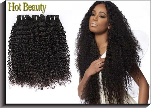 No Tangle Kinky Curly Black Virgin Hair , 5A Virgin Brazilian Hair
