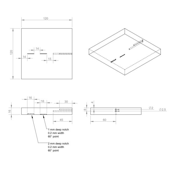 Custom TOFD Standard Surface Finish Calibration Block 1018 Steel Ultrasonic NDT Calibration Block