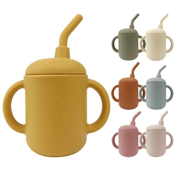 Micro-onde désinfectant la tasse BPA de Sippy de bébé de silicone de catégorie
