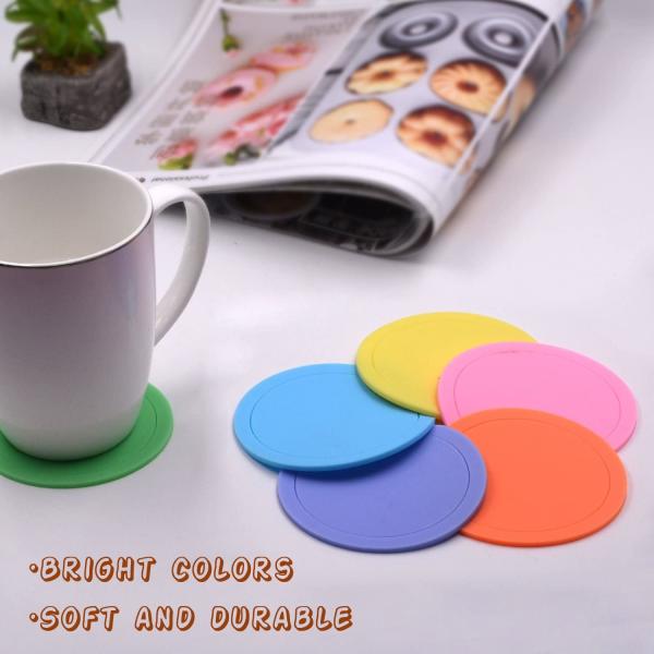 Skid Resistant Rubber Silicone Coasters For Coffee Cup Anti Stain