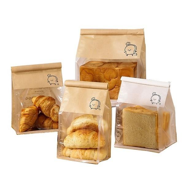 BOPP Grease Proof Bakery Bags Heat Seal Flat Bottomed Paper Bag 150 Microns