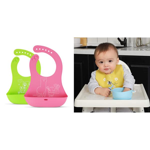 Silicone Baby Bibs BPA Free Flexible For Little Children
