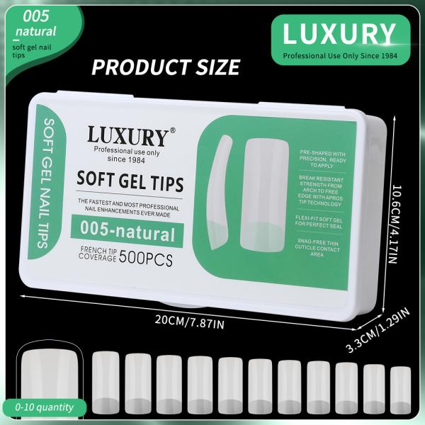 500PCS/Box French Press on Nails Fake Nail Tips for Extension Nail Manicure
