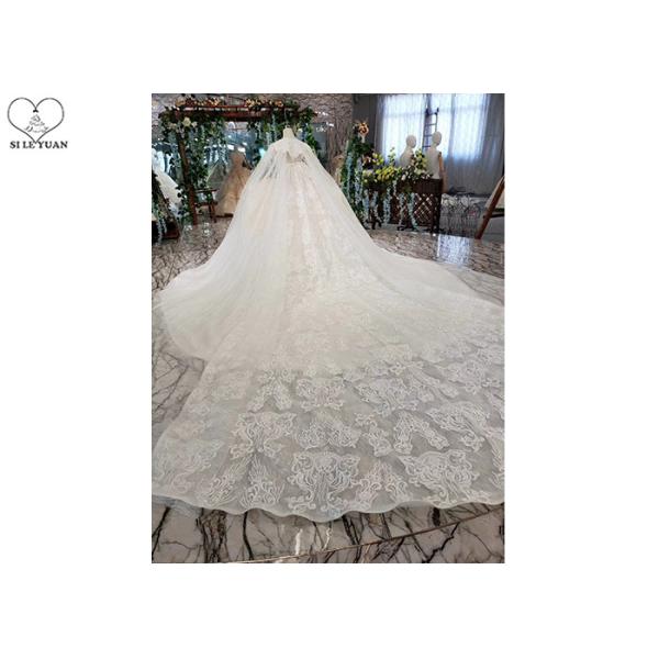 Back Bandage Ladies Bridal Gown , Strapless Lace Wedding Gown 3 In 1 Tulle Shawl