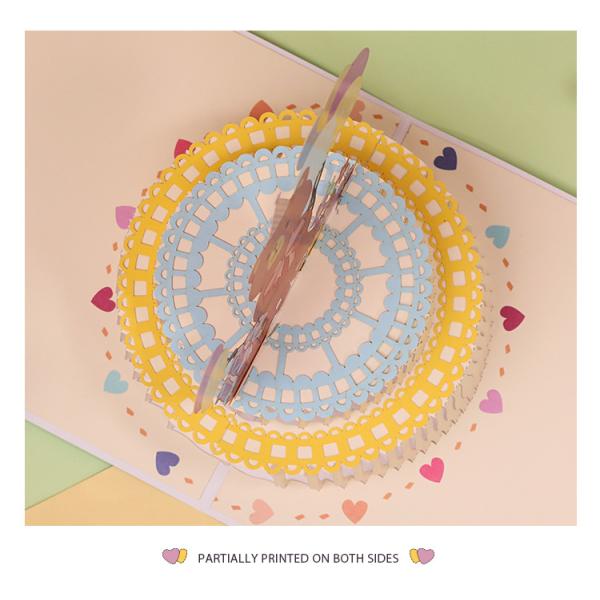 Лазер отрезал именниный пирог медведя мультфильма поздравительных открыток попа подарка 3d