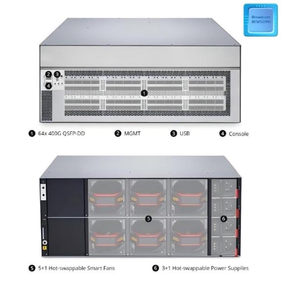 Comelink 64 x 400Gb QSFP-DD, PicOS, Broadcom Chip,64-Port Ethernet L3 Data Center Switch