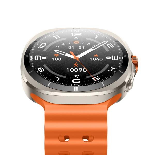 KW298 Zinc Alloy Round Shape Smart Watch Black Orange Stylish Big Round Face Watches