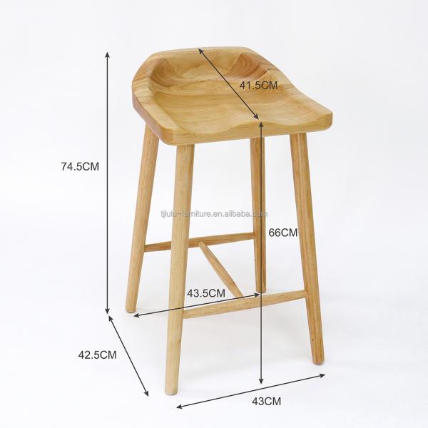 Solid Wood Bar Chair for Home Bar and Home Furniture in Nordic Style Mail Packing Y