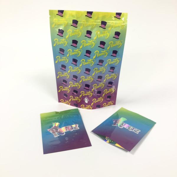 3.5 Grams Stand Up Herbal Incense Packaging Mylar k Weed Smell Proof Runtz Hemp Bags