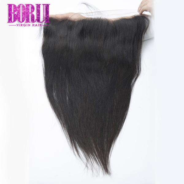 Destino 150% frontal do fechamento 13*4 do laço reto peruano do cabelo humano 10A